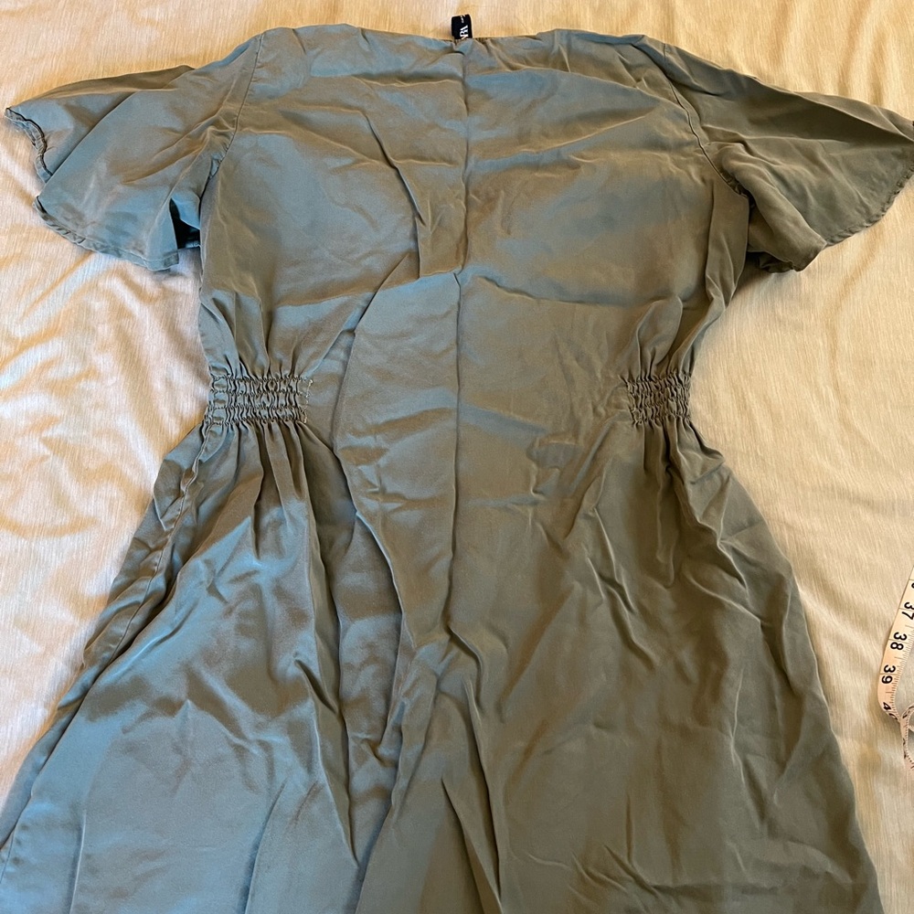 Zara Lyocell Sage Button-Front Midi Dress - Picture 7 of 8